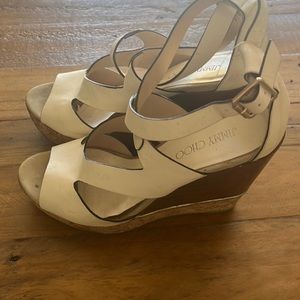 Jimmy Choo white platforms